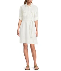 Tommy Bahama Coastal Twill Short Sleeve Button Front Shirt Dress