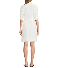 Tommy Bahama Coastal Twill Short Sleeve Button Front Shirt Dress