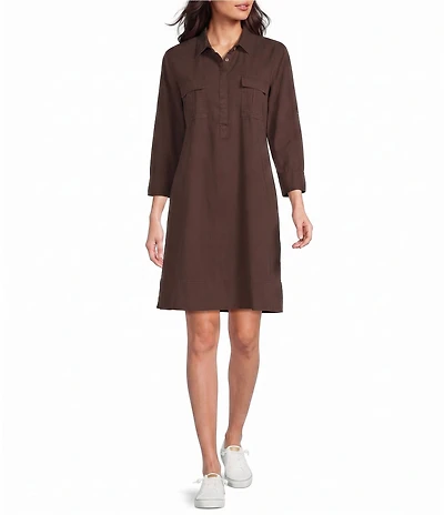 Tommy Bahama Coastal Twill Short Sleeve Button Front Shirt Dress