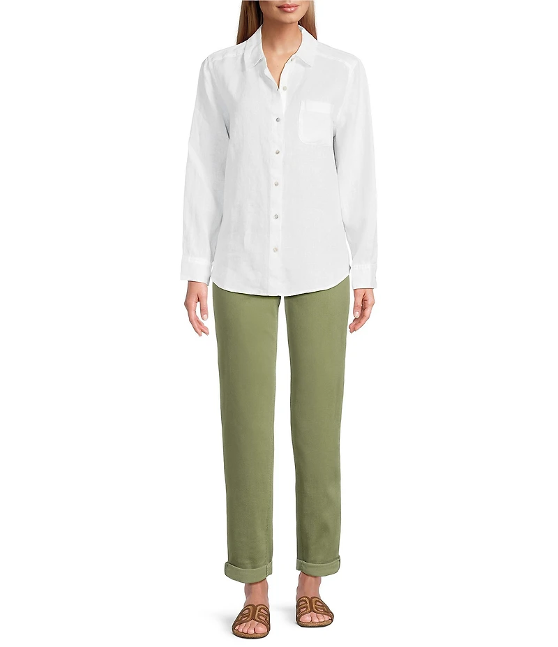 Tommy Bahama Coastalina Linen Relaxed Button Front Top