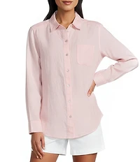 Tommy Bahama Coastalina Linen Relaxed Button Front Top