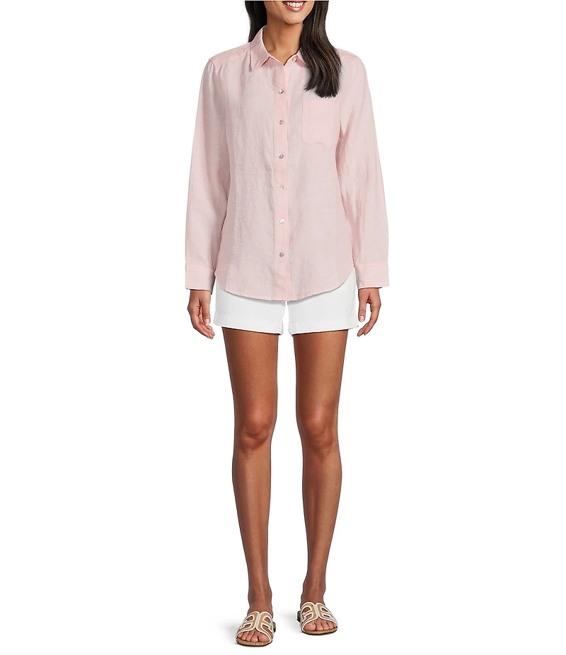 Tommy Bahama Coastalina Linen Relaxed Button Front Top