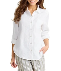 Tommy Bahama Coastalina Linen Relaxed Button Front Top