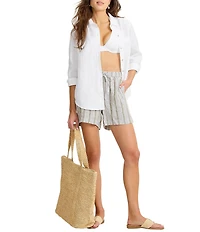 Tommy Bahama Coastalina Linen Relaxed Button Front Top