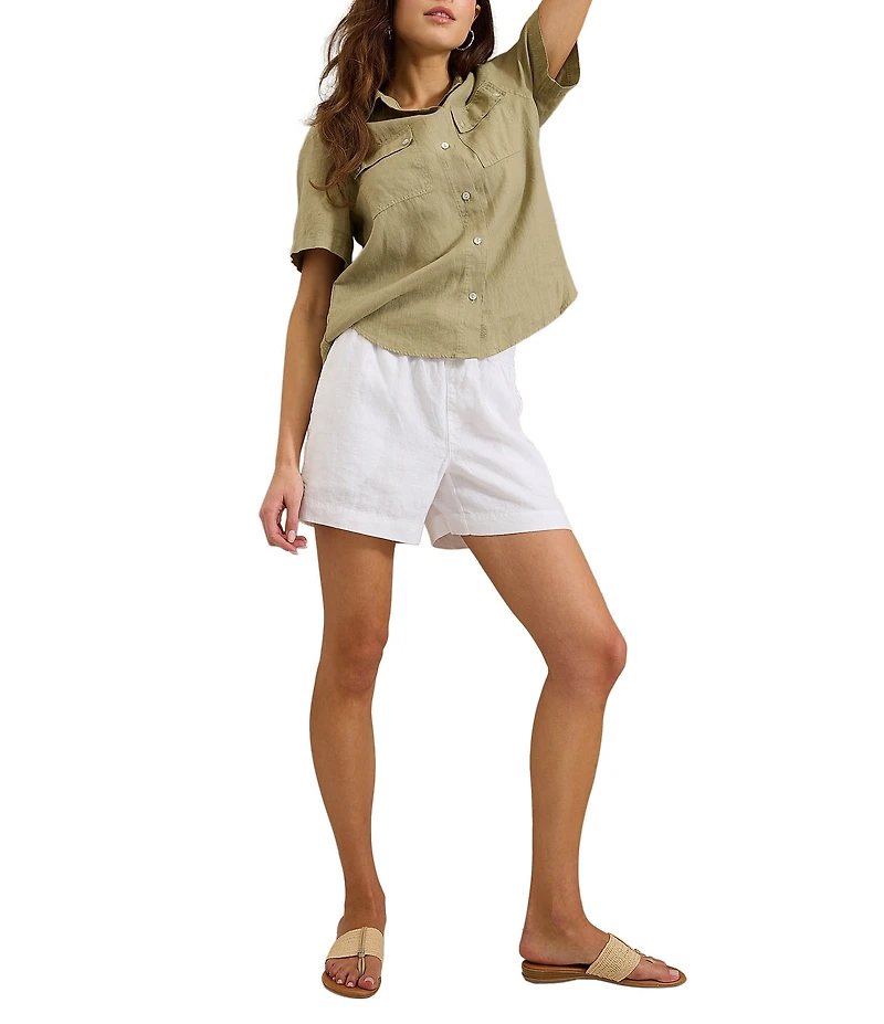 Tommy Bahama Coastalina Point Collar Short Sleeve Button Front Camp Shirt