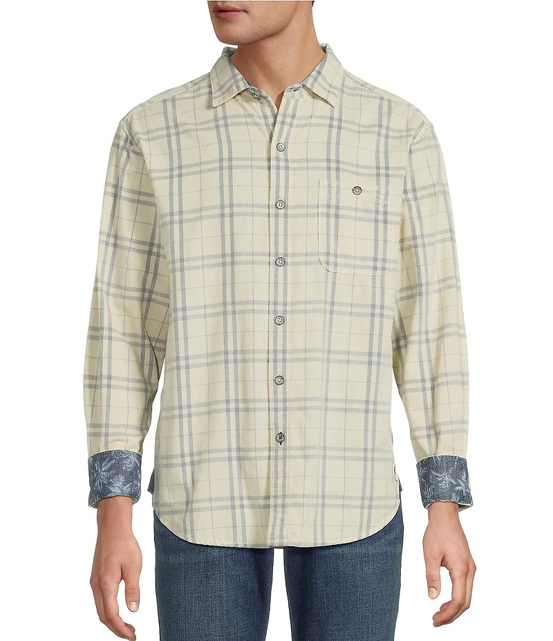 Tommy Bahama Coastline Cord Indio Plaid Long Sleeve Woven Shirt