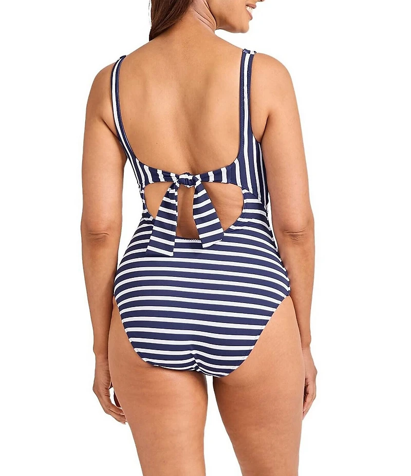 Tommy Bahama Coastline Stripe Reversible Scoop Neck Tank One Piece Swimsuit