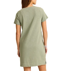 Tommy Bahama Coco Isles Lace Up Short Sleeve Shift Dress