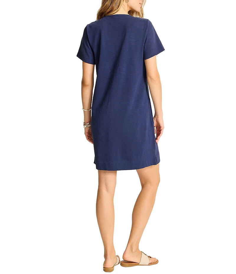 Tommy Bahama Coco Isles Lace Up Short Sleeve Shift Dress