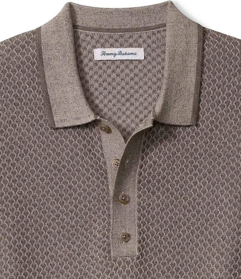 Tommy Bahama Coolside Valley Vinyard Textured Long Sleeve Polo Shirt
