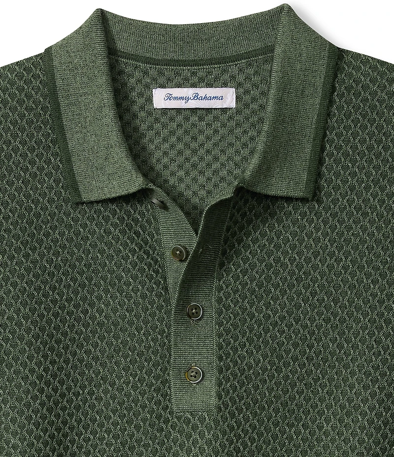 Tommy Bahama Coolside Valley Vinyard Textured Long Sleeve Polo Shirt