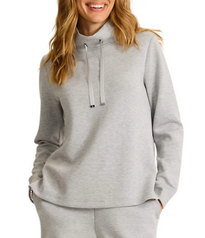 Tommy Bahama Coordinating Palm Voyage Ultra-Lightweight Spacer Funnel Neck Long Sleeve Top