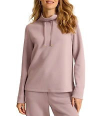 Tommy Bahama Coordinating Palm Voyage Ultra-Lightweight Spacer Funnel Neck Long Sleeve Top