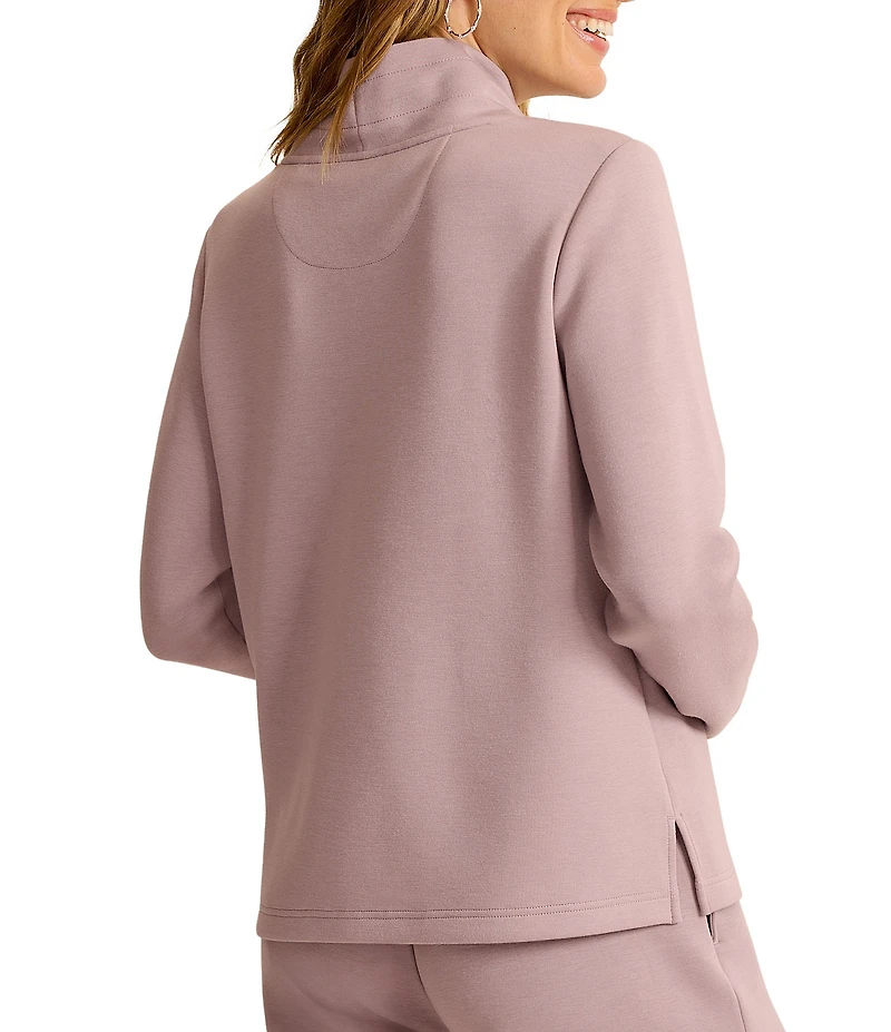 Tommy Bahama Coordinating Palm Voyage Ultra-Lightweight Spacer Funnel Neck Long Sleeve Top