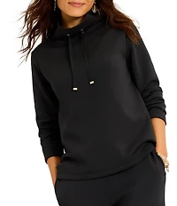 Tommy Bahama Coordinating Palm Voyage Ultra-Lightweight Spacer Funnel Neck Long Sleeve Top