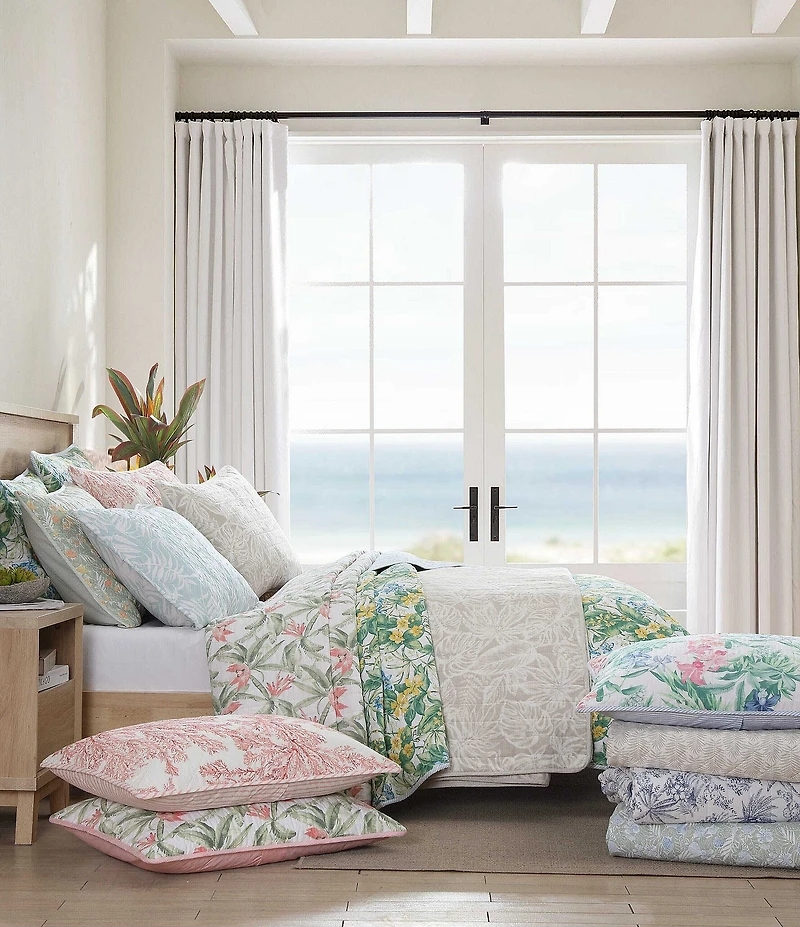 Tommy Bahama Coral Garden Cotton Reversible Quilt Mini Set