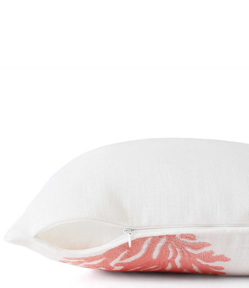 Tommy Bahama Coral Island Embroidery Textured Square Throw Pillow