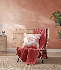 Tommy Bahama Coral Island Embroidery Textured Square Throw Pillow