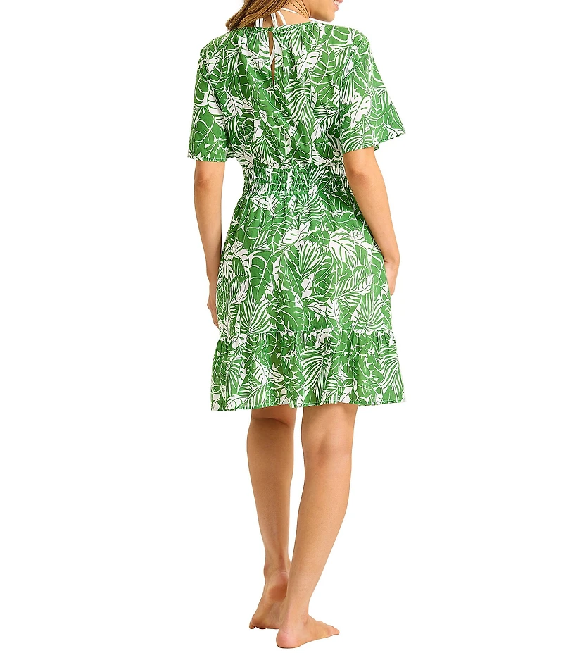 Tommy Bahama Costa Verde Split V-Neck Swim Cover-Up Dress