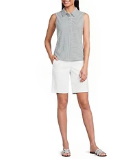 Tommy Bahama Costa Wave Double Dyed Seersucker Polo Collar Sleeveless Top