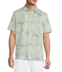 Tommy Bahama Costa Wave Fiore Fronds Tropical Short Sleeve Knit Polo Shirt
