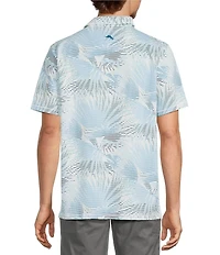 Tommy Bahama Costa Wave Fiore Fronds Tropical Short Sleeve Knit Polo Shirt