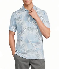 Tommy Bahama Costa Wave Fiore Fronds Tropical Short Sleeve Knit Polo Shirt
