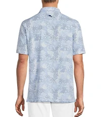 Tommy Bahama Costa Wave Palm Azul Short Sleeve Knit Polo Shirt