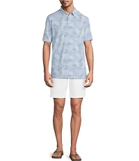 Tommy Bahama Costa Wave Palm Azul Short Sleeve Knit Polo Shirt