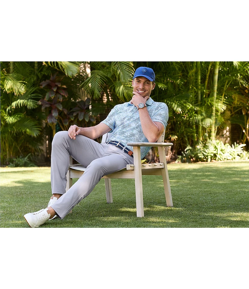 Tommy Bahama Costa Wave Palm Azul Short Sleeve Knit Polo Shirt