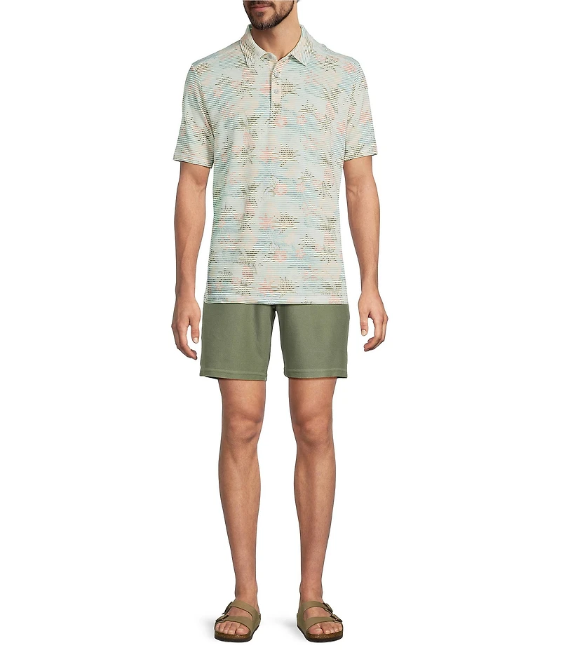 Tommy Bahama Costa Wave Palm Azul Short Sleeve Knit Polo Shirt