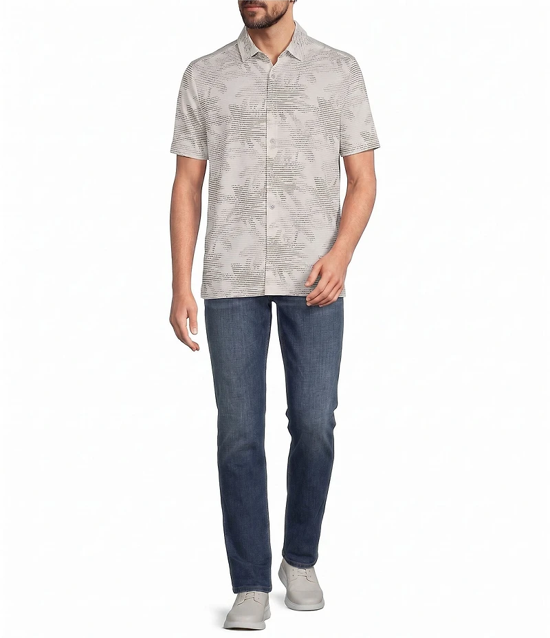 Tommy Bahama Costa Wave Palm Rays Camp Short Sleeve Woven Shirt