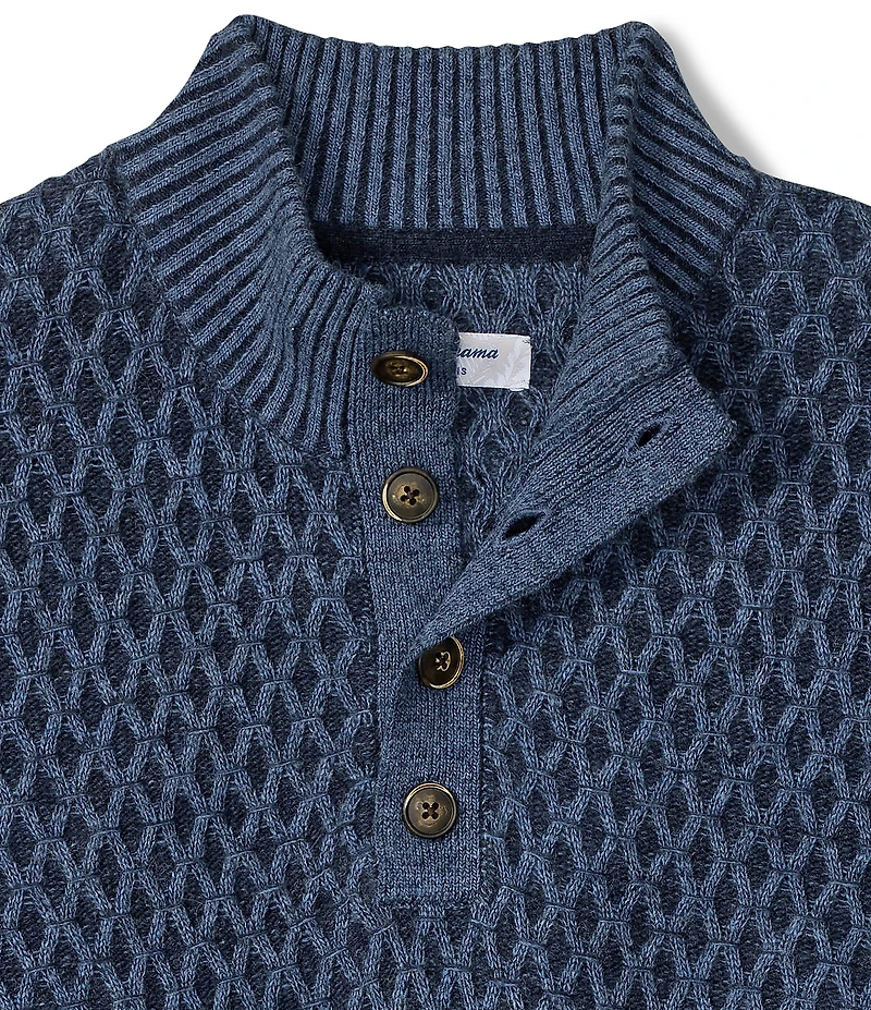 Tommy Bahama Cross Cable Button Neck Pullover