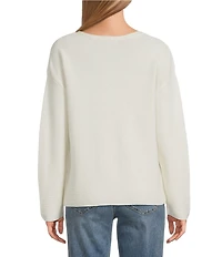 Tommy Bahama Crystal Sands Bateau Neck Long Sleeve Sequin Embellished Sweater