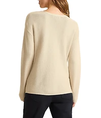 Tommy Bahama Crystal Sands Bateau Neck Long Sleeve Sequin Embellished Sweater