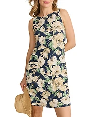Tommy Bahama Darcy Floral Gardens Jewel Neck Sleeveless Dress