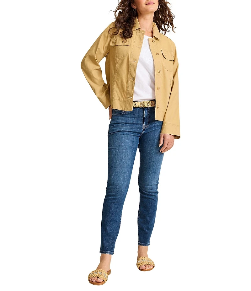 Tommy Bahama Demin High Rise Straight Leg Raw Hem Ankle Jeans