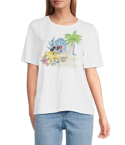Tommy Bahama Disney Friends On The Move Linen Scoop Neck Short Sleeve Tee