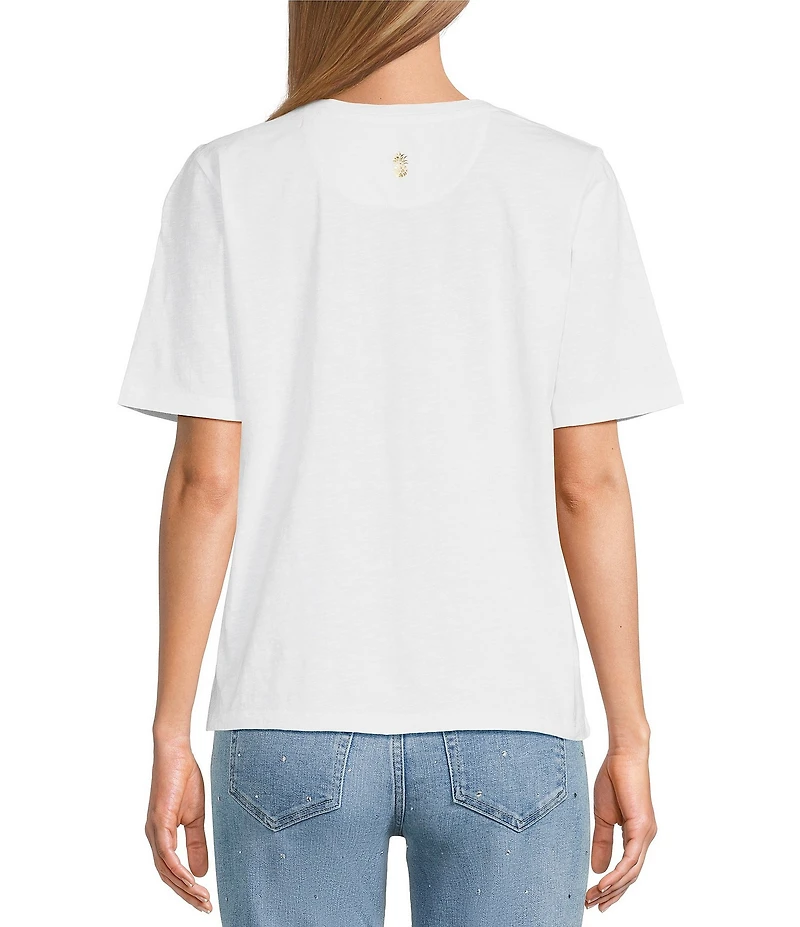 Tommy Bahama Disney Friends On The Move Linen Scoop Neck Short Sleeve Tee
