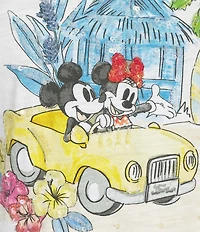Tommy Bahama Disney Friends On The Move Linen Scoop Neck Short Sleeve Tee