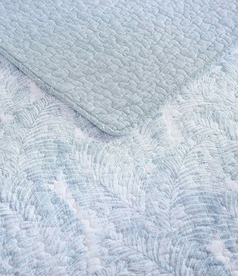 Tommy Bahama Distressed Water Leaves Cotton Reversible Quilt Mini Set