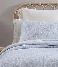 Tommy Bahama Distressed Water Leaves Cotton Reversible Quilt Mini Set
