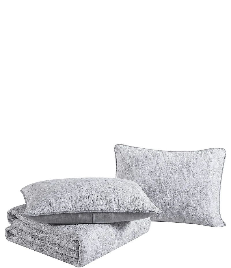 Tommy Bahama Distressed Water Leaves Cotton Reversible Quilt Mini Set