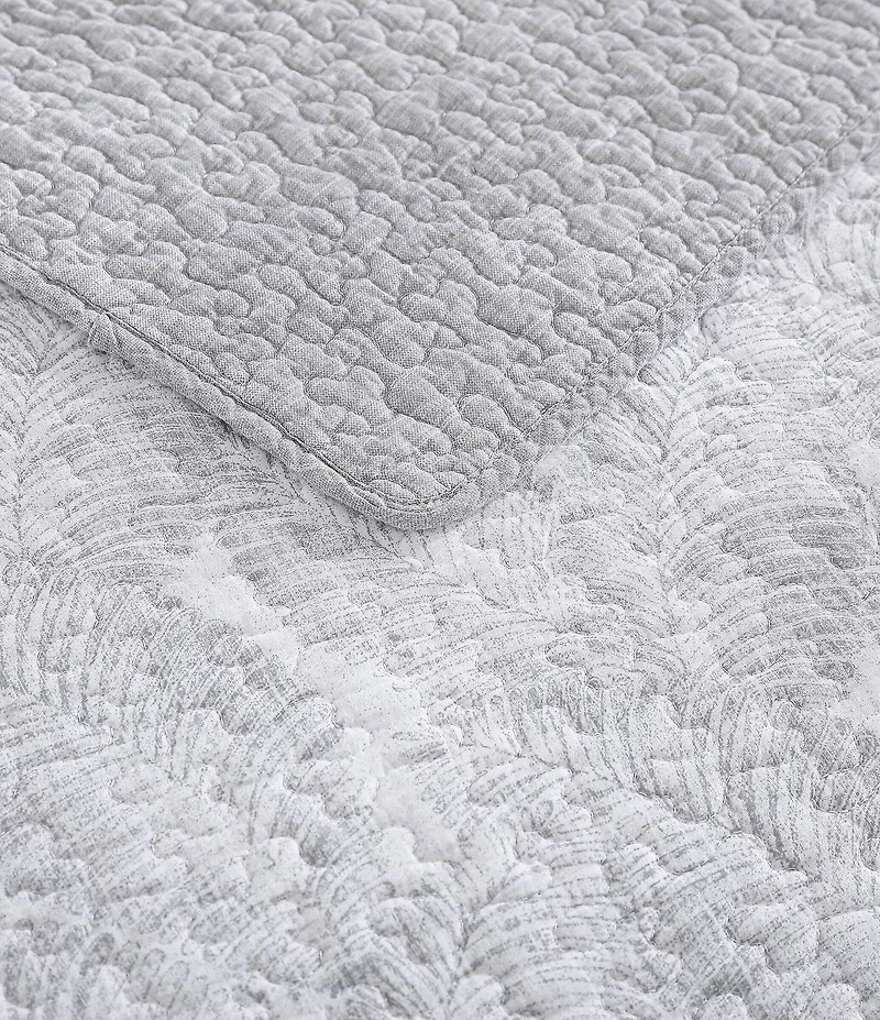 Tommy Bahama Distressed Water Leaves Cotton Reversible Quilt Mini Set