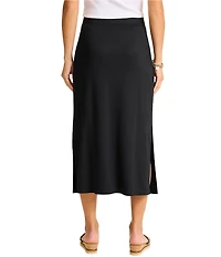 Tommy Bahama Drapey Stretch Ponte Pull-On Midi Pencil Skirt