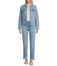 Tommy Bahama Embellished Crystal Classic Denim Jacket