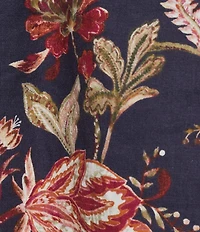 Tommy Bahama Exquisite Bloom Linen Blend Scoop Neck Long Sleeve Button Front Shirt Dress