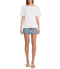 Tommy Bahama Eyelet Embroidery Cotton Lux Tee Shirt
