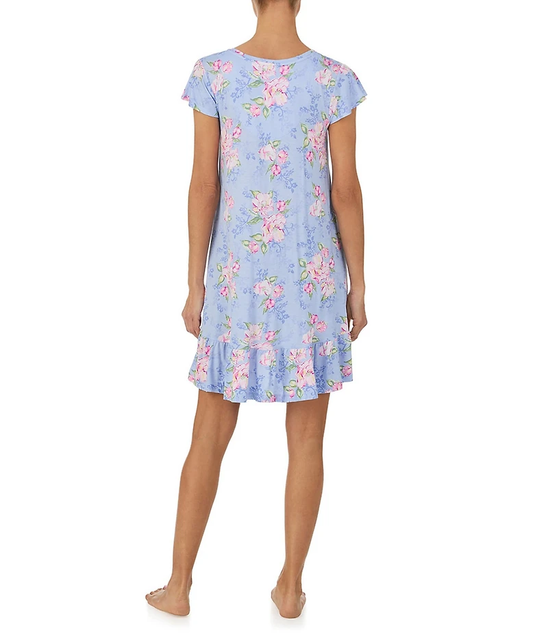 Tommy Bahama Floral Print Cap Sleeve V-Neck Jersey Knit Chemise