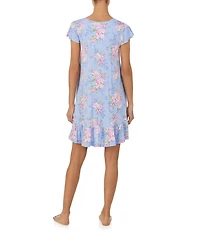 Tommy Bahama Floral Print Cap Sleeve V-Neck Jersey Knit Chemise